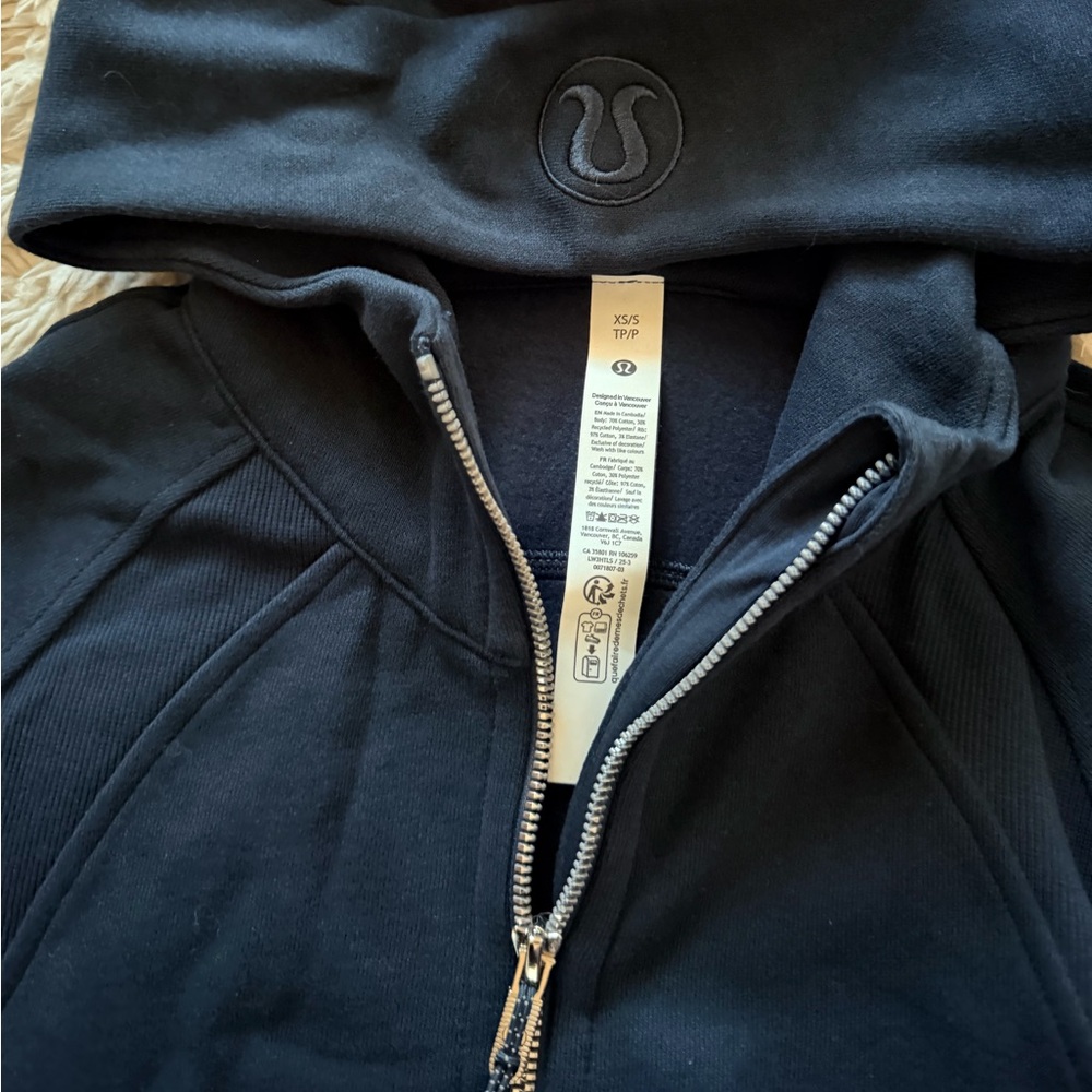 True Navy Mirror Silver Scuba Oversized Full-Zip Hoodie Lululemon - Picture 5 of 8